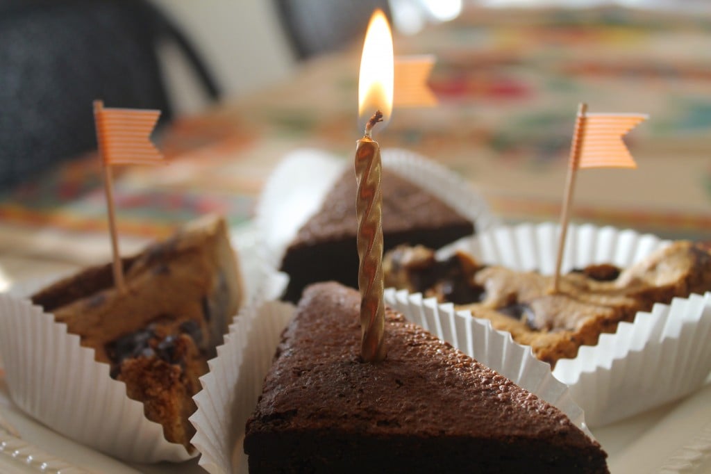 washi tape flags and a birthday candle