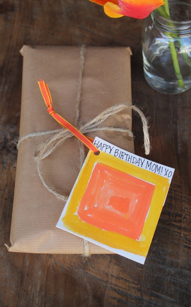 DIY Color block gift tag inspired by the gift and a little bit of Nature