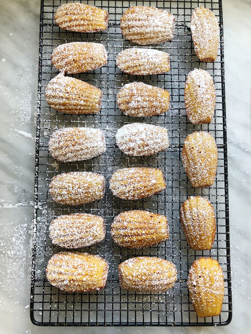 madeleines on cooling rack