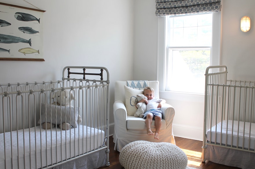 Boy Nursery in a modern white Beach Cottage