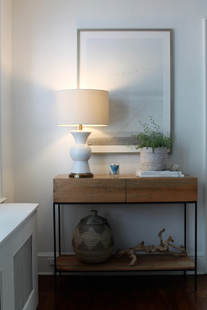 Entryway in Modern Cottage Beach House with Minted Art