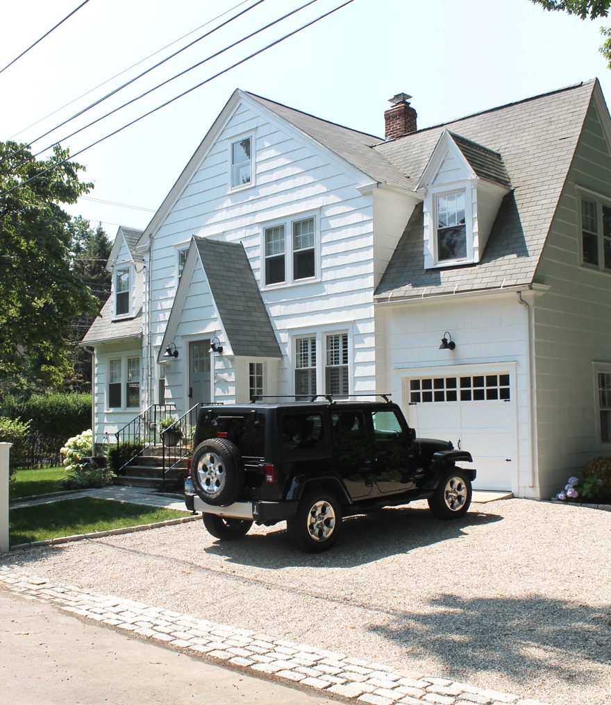 Modern New England Coastal Cottage Black Jeep