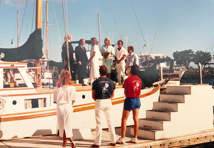 Wedding on a sailboat in San Diego