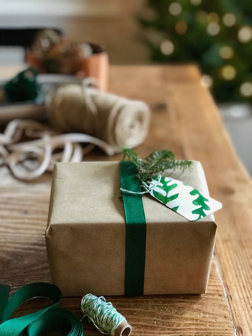 holiday wrapping ribbon