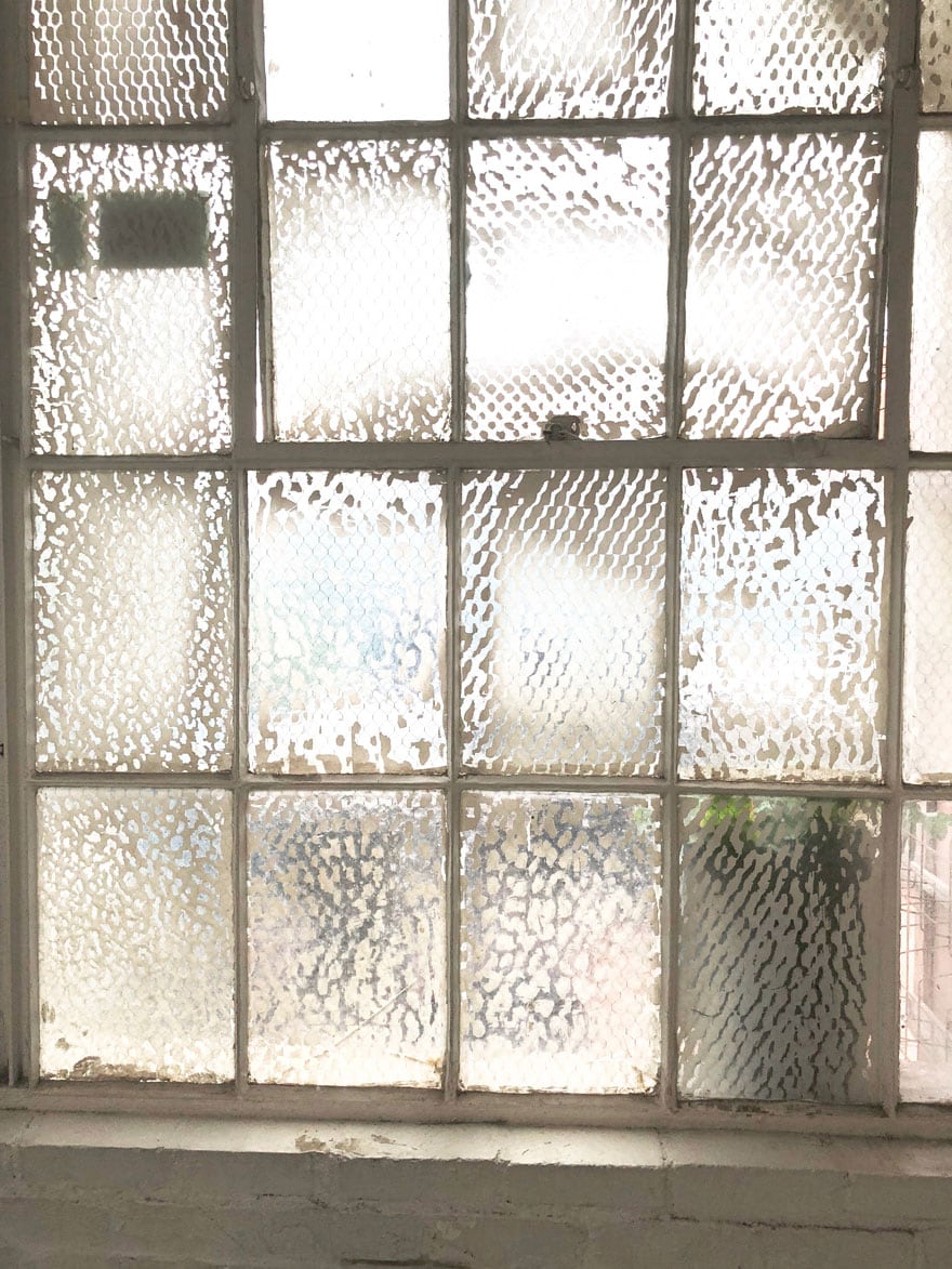 old privacy glass wall