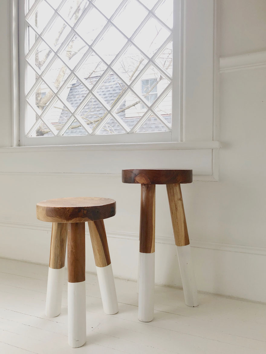 stools in stair landing with window