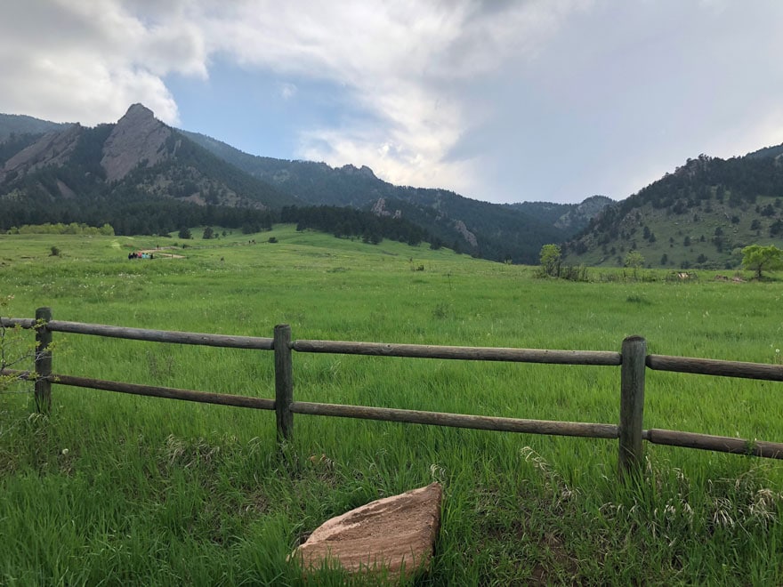 mountains, fence, rock, green hills