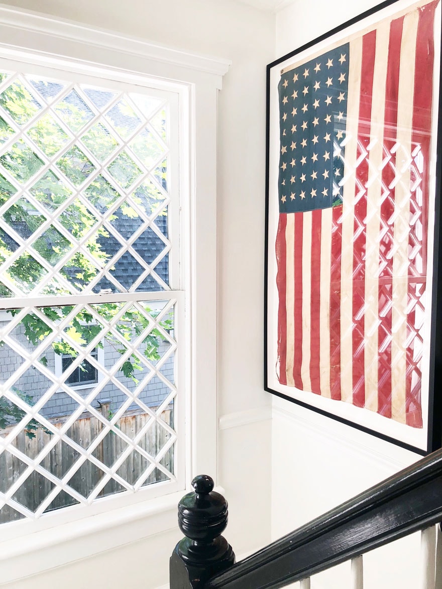 flag in stairway