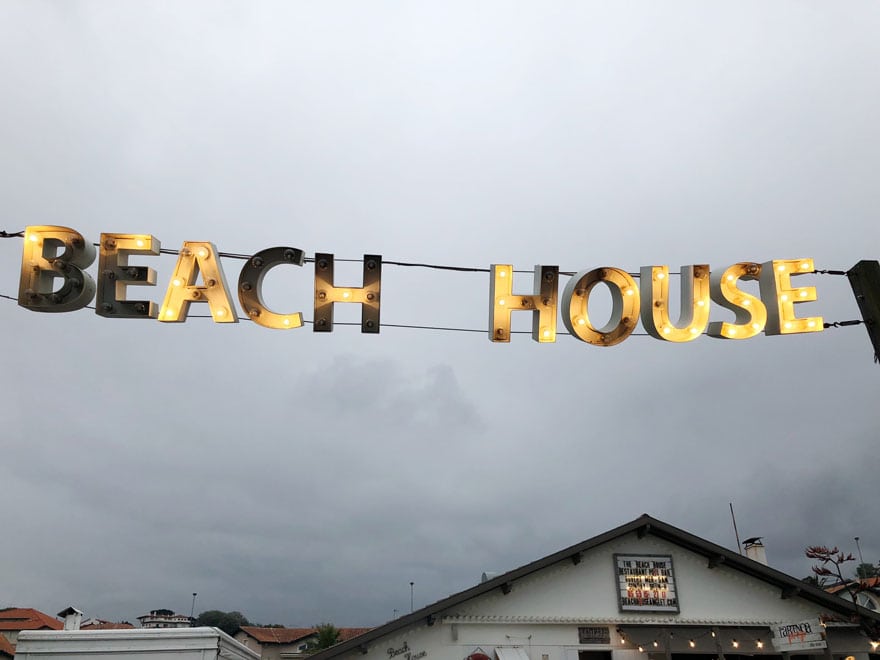 beach house in lights