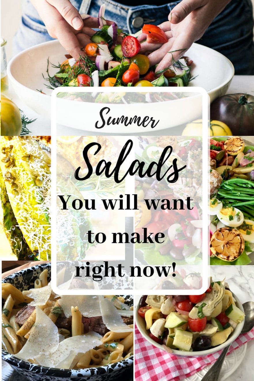 collage with photos of salads with text overlay