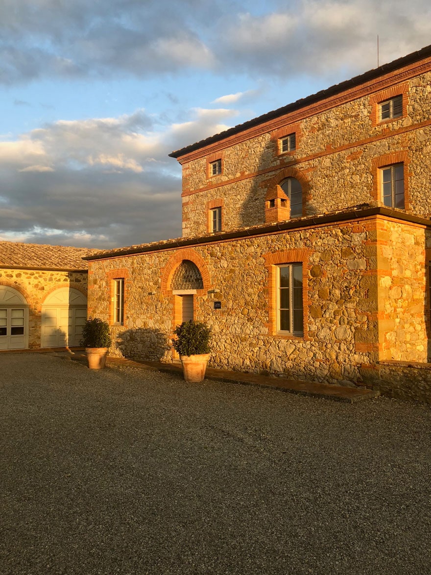 old stone buildings drenched in sunlight