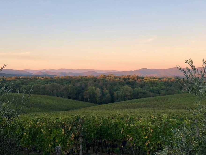 hills of Italy at sunset