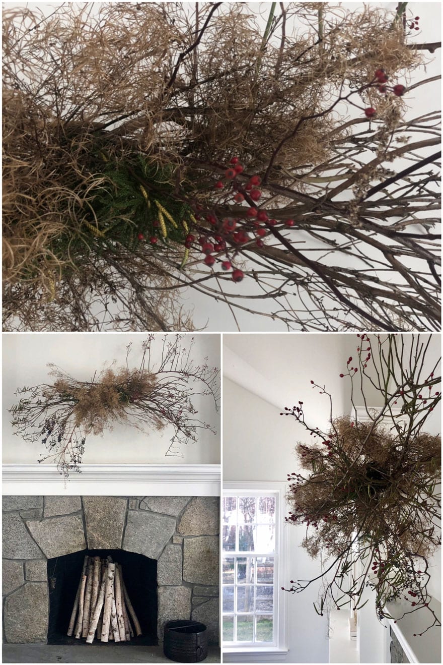 winter branches, stone 