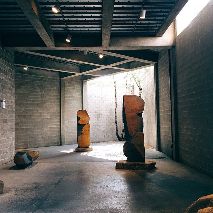 sculptures in open raw space 