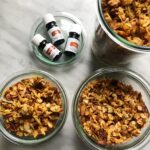 jars of granola and essential oils