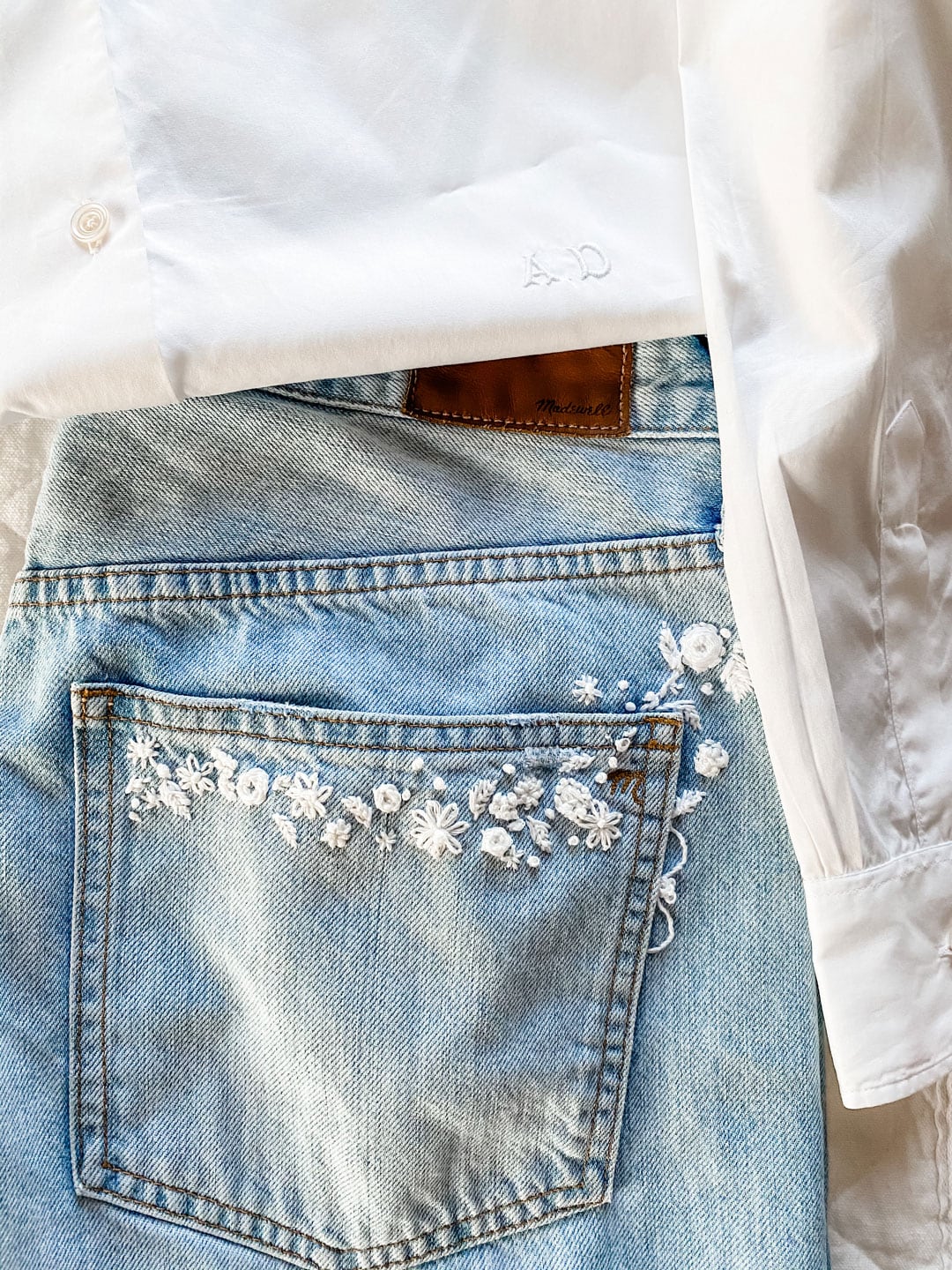 Lifestyle blogger Annie Diamond shares her new favorite embroidered jeans