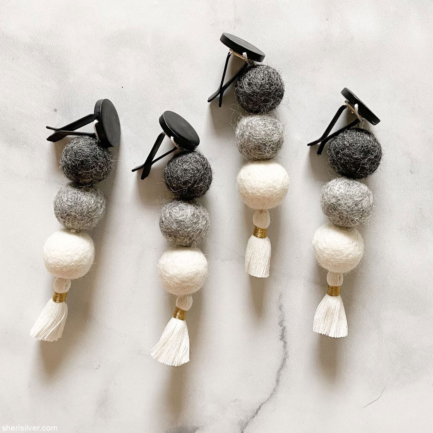 love these car diffuser made from wool balls by Sheri Silver
