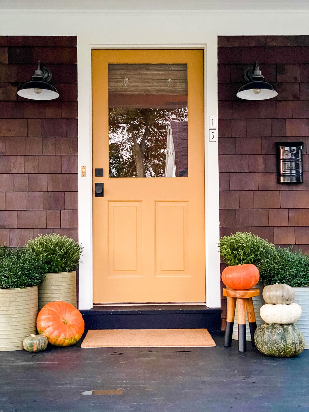 painted door just for fall in India yellow from farrow and ball