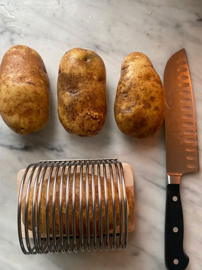 Here's a trick to making perfect Hasselback potatoes! A tool that's less than $15!