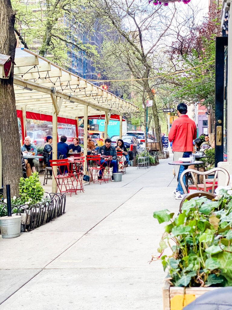 The outside tables at Buvette in Manhattan's West Village almost make you feel like you're on the streets of Paris.