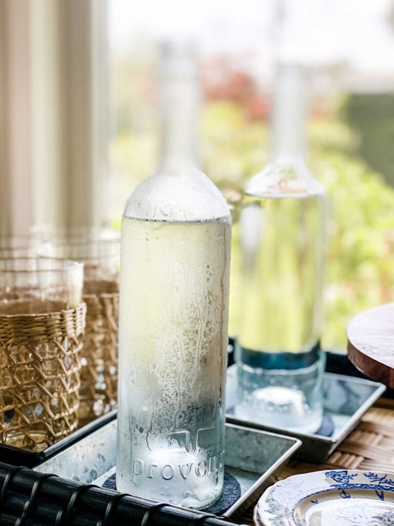 Use repurposed wine bottles or Vintage Bottles