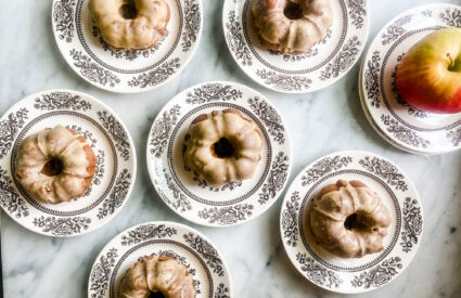 I used Half-Baked Harvests recipe for Apple Cinnamon Maple Glazed doughnut, but used my mini bundt pan and they turned out perfect! More of a fall dessert, but breakfast is okay too!