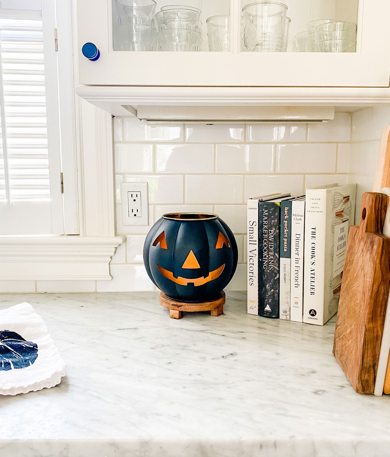 Pottery Barn Jack-o-Lantern to hold a diffuser (with a slight modification) or an electric candle.