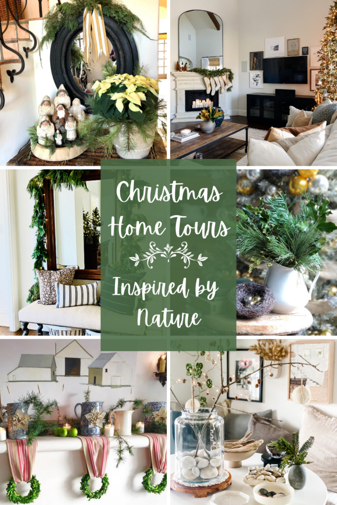 A board of Christmas home tours inspired by nature from Annie @mostlovelythings.com and some of her friends.