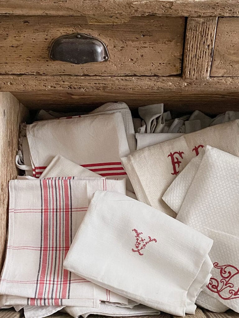 monogrammed French linens