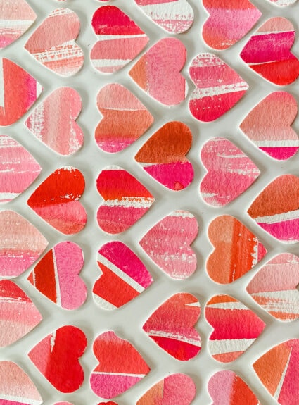 Let’s make these simple watercolor hearts for a DIY Valentine