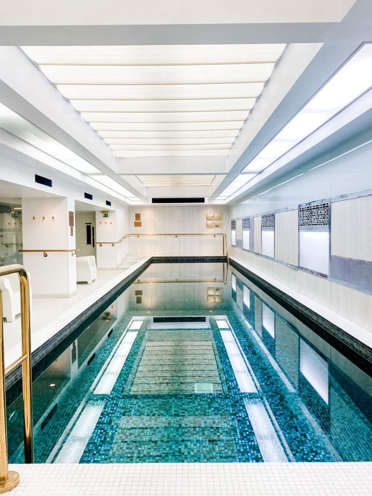 indoor pool with brass railings is another reason for a great European vacation with Tablet Hotels.