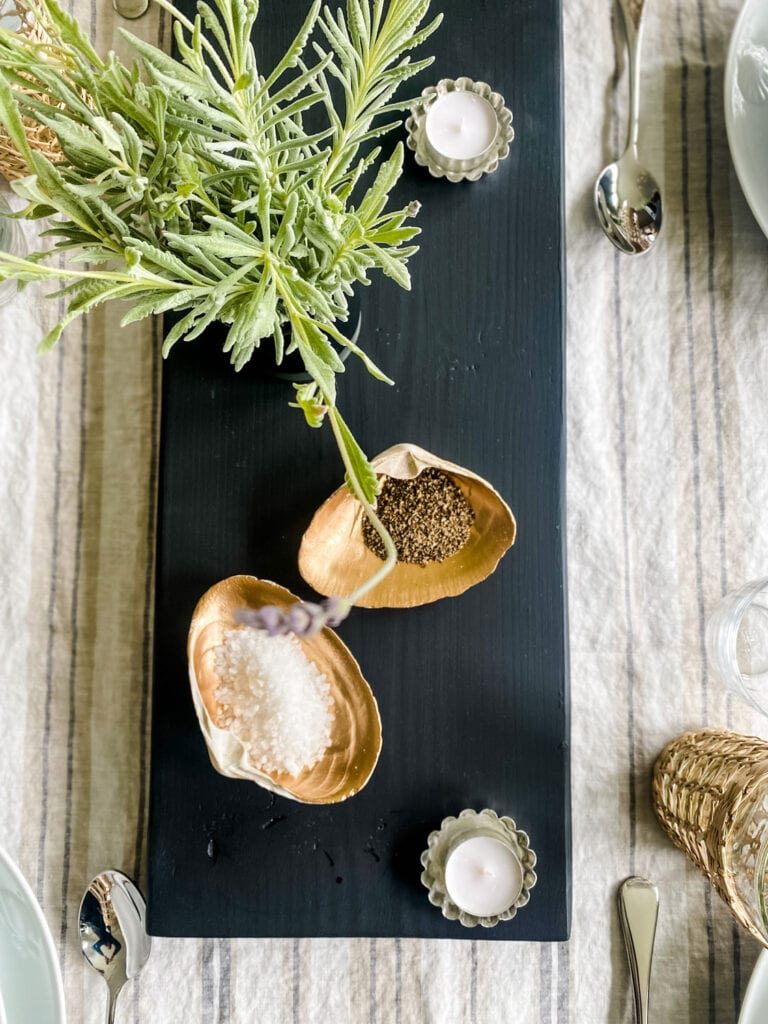 Clam shell salt cellars are great for displaying on your dining table.