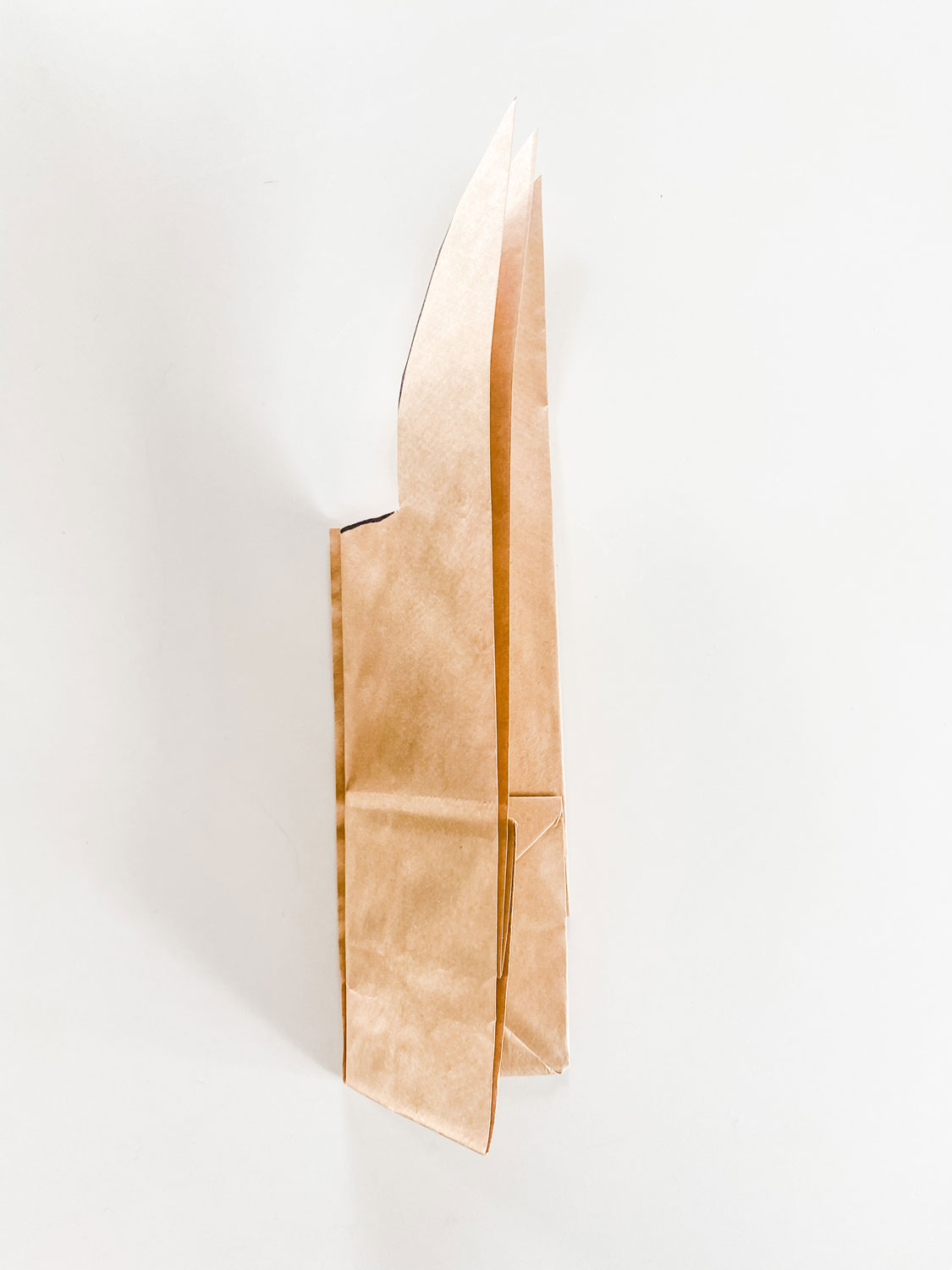 paper bag folded to make paper bag bunny