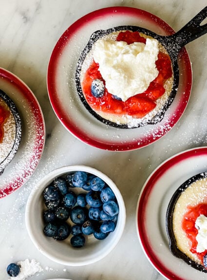 Easy mini Skillet Strawberry Shortcakes that can be made ahead