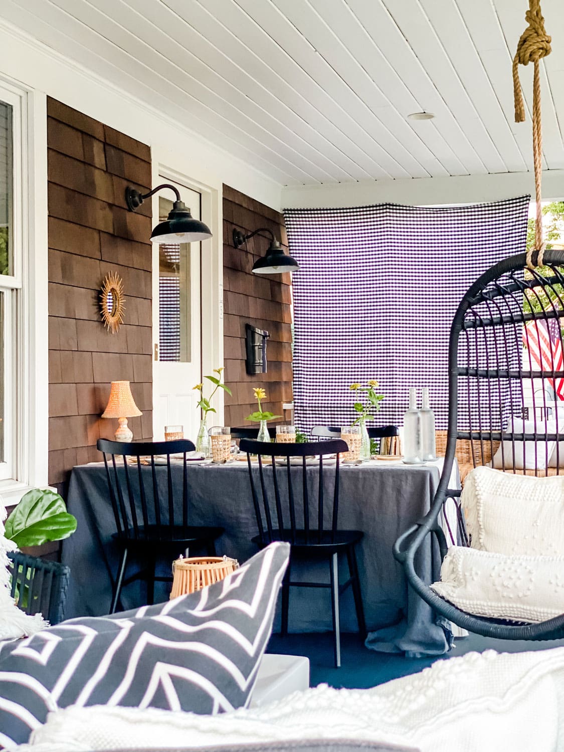 Cozy outdoor space on the porch