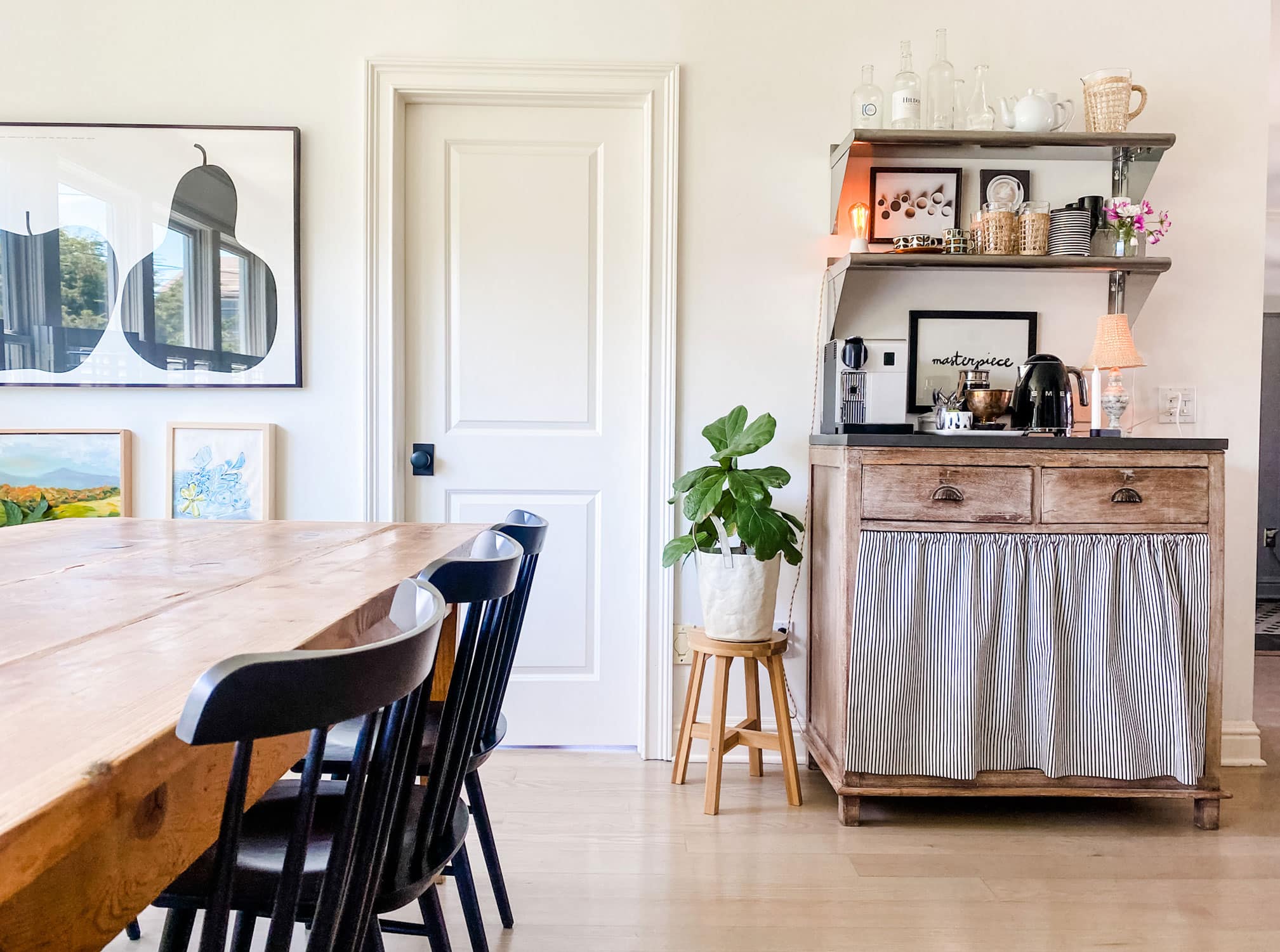 Coffee station and storage ideas for small kitchens