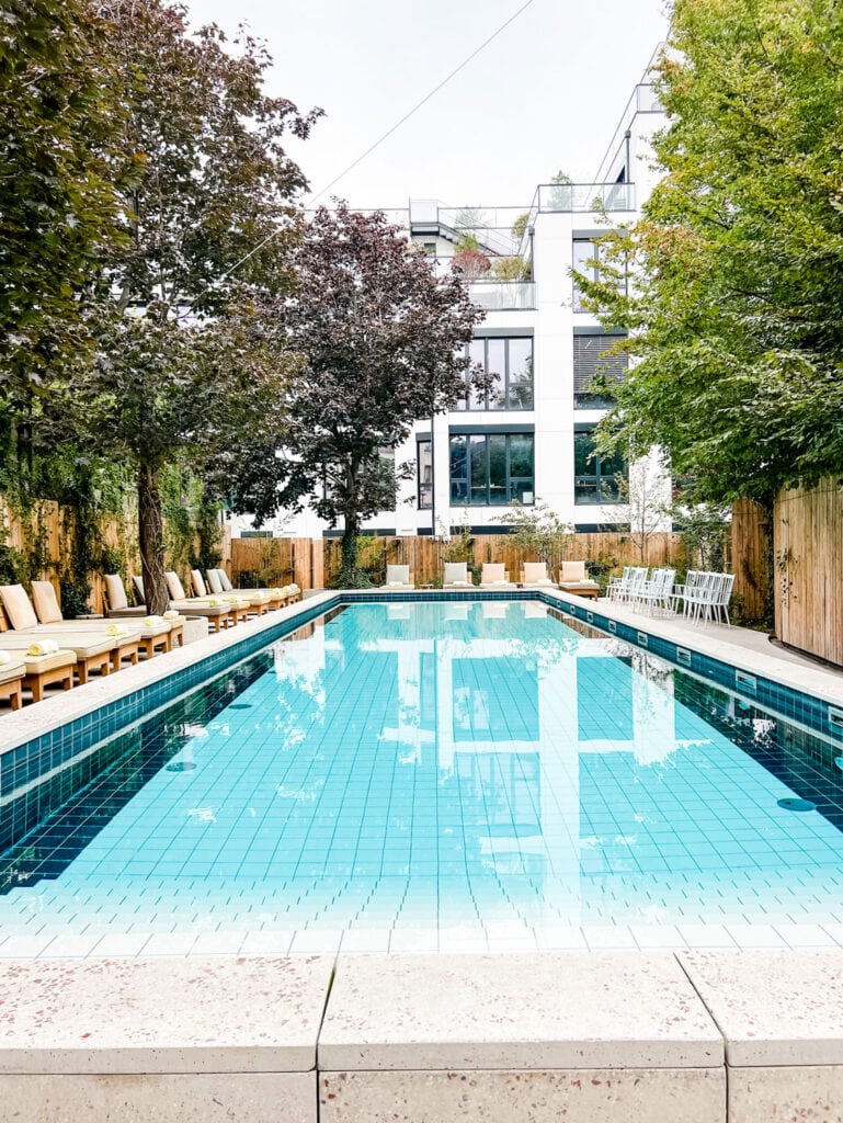 The outdoor Pool at MOB House Paris.