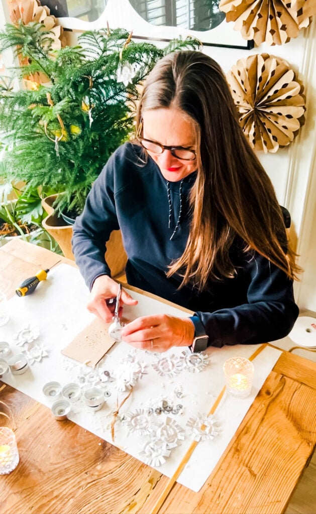 Annie Diamond Making Ornaments from Upcycled Tea Lights