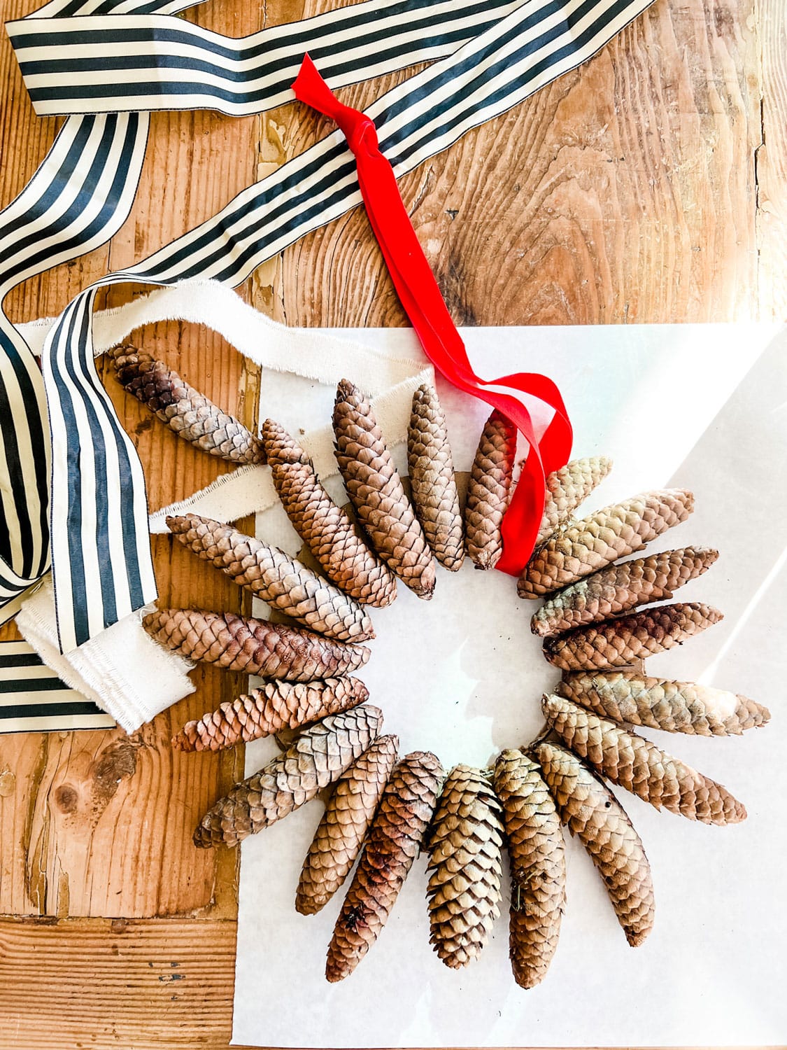 Make a Simple Pinecone Wreath for Under a dollar. | Most Lovely Things