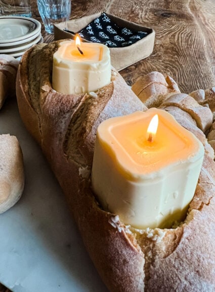 Easy butter candles in bread….a perfect treat