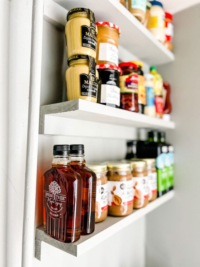 How to create a beautiful pantry in a small space with custom narrow shelves