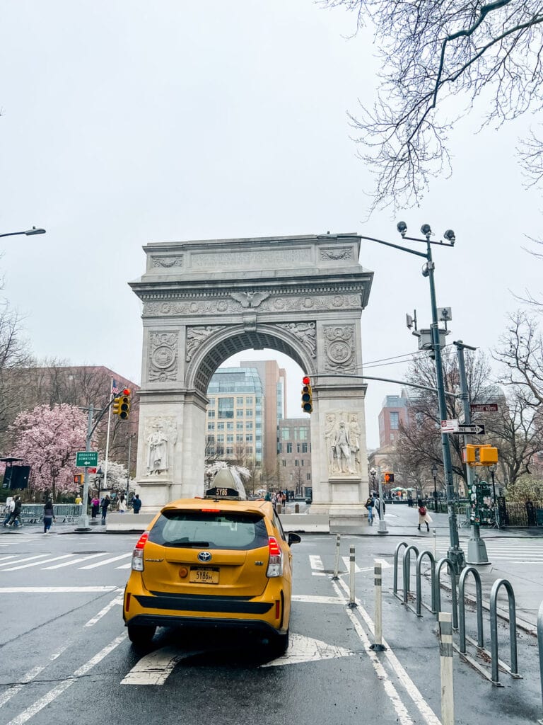 Washington Square Park and the Monument is one of the stops for Tips on seeing the cherry blossoms in New York City.