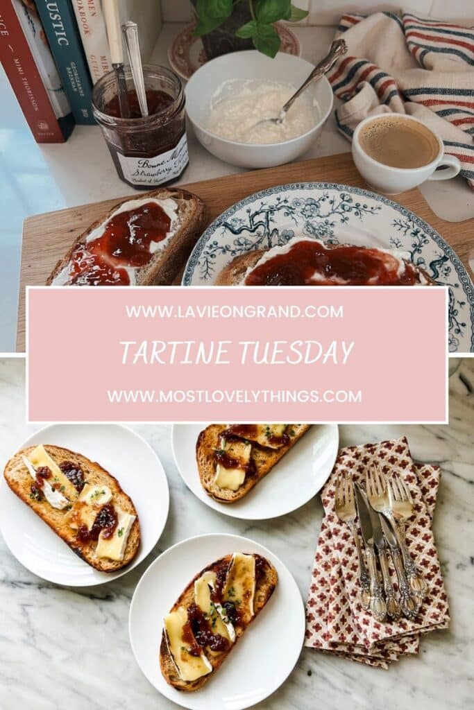 Tartine Tuesday graphic with pink text box