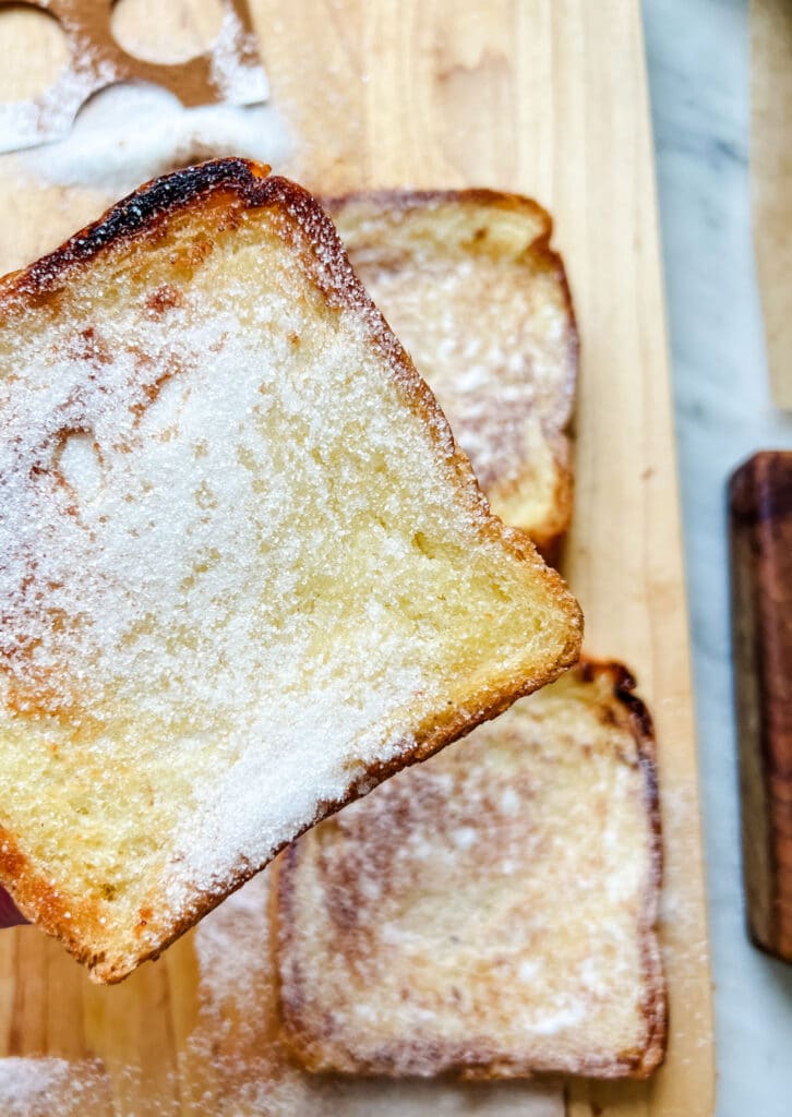 bread with butter, then add the sugar