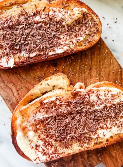 A Simple Breakfast Tartine with Salted Butter & Chocolate