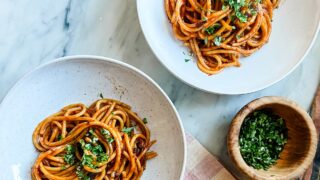 Black Garlic Pasta with Simple Shallot Sauce - The Original Dish