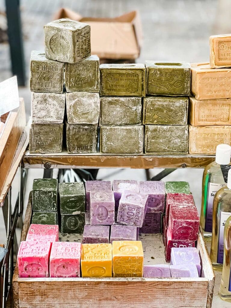 Bars of soap are for sale at an open-air market in Aix-en-Provence.