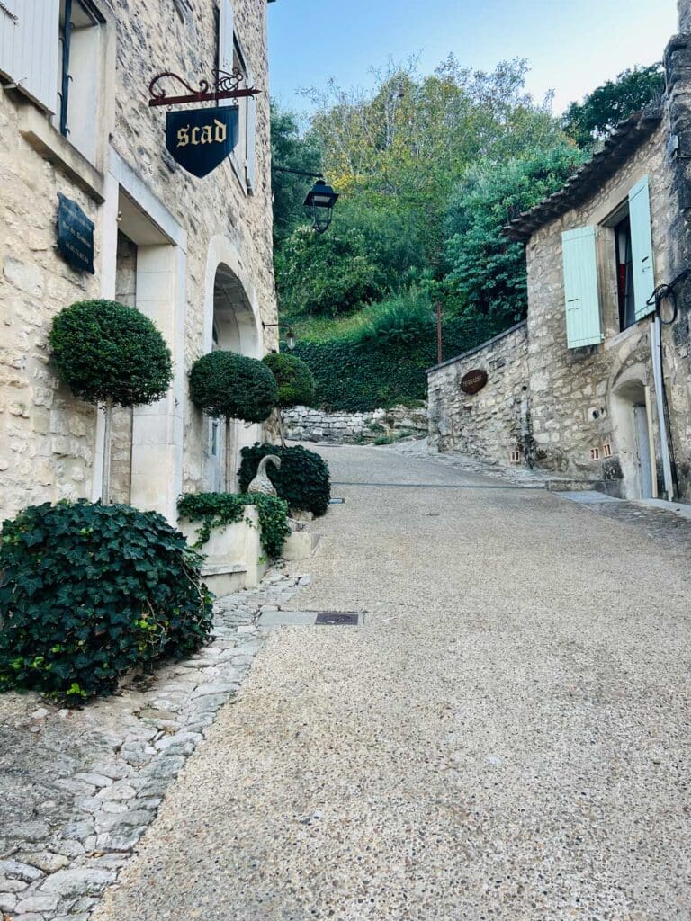 A cobblestone road to one of Savannah College of Art and Design's building on the college's campus in Lacoste, France.