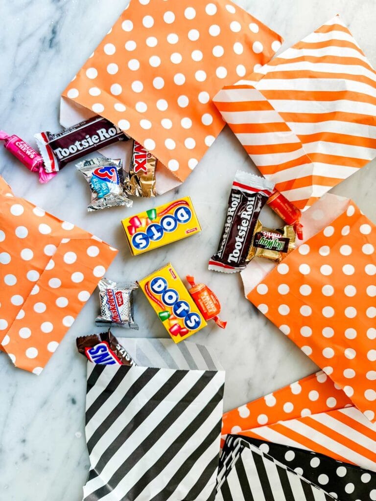 orange and black patterned treat bags