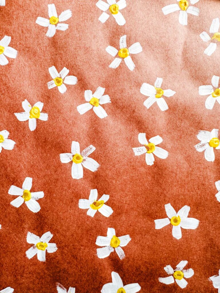 Daisies Painted on Butcher Paper